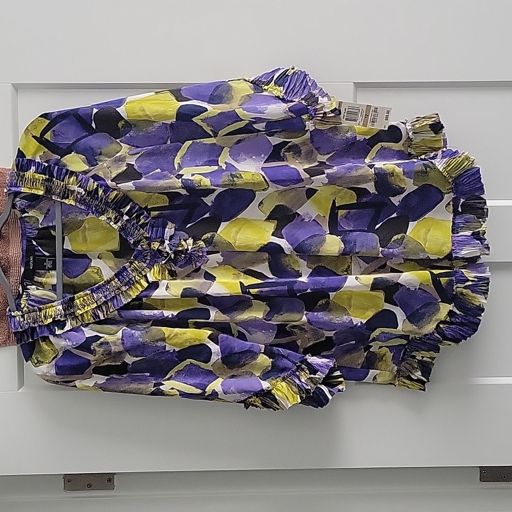 Alfani Lightweight decorative top in Purple and Yellow